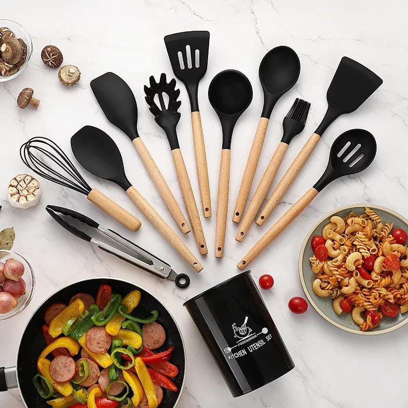 Enhance Your Culinary Experience with the Best Silicone & Wood Cooking Set
