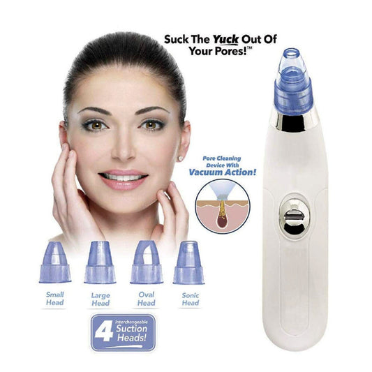 DermaSuction Vacuum Pore Cleaning Device With 4 Interchangeable Suction Heads