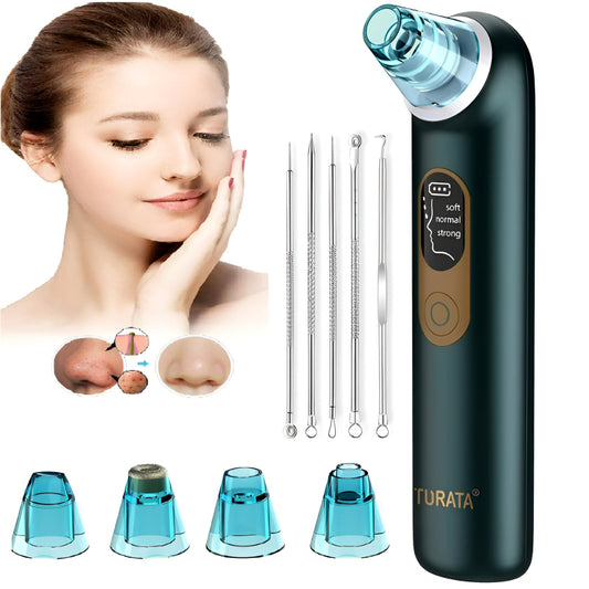 Turata USB Rechargeable Blackhead Remover Advanced Pore Vacuum With 3 Different Suction Levels