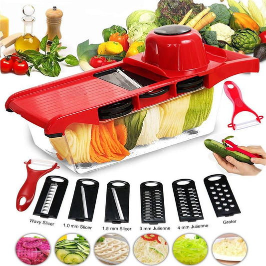 Slicer Vegetable Cutter Grater Chopper Six Interchangeable Blades With Hand Protector