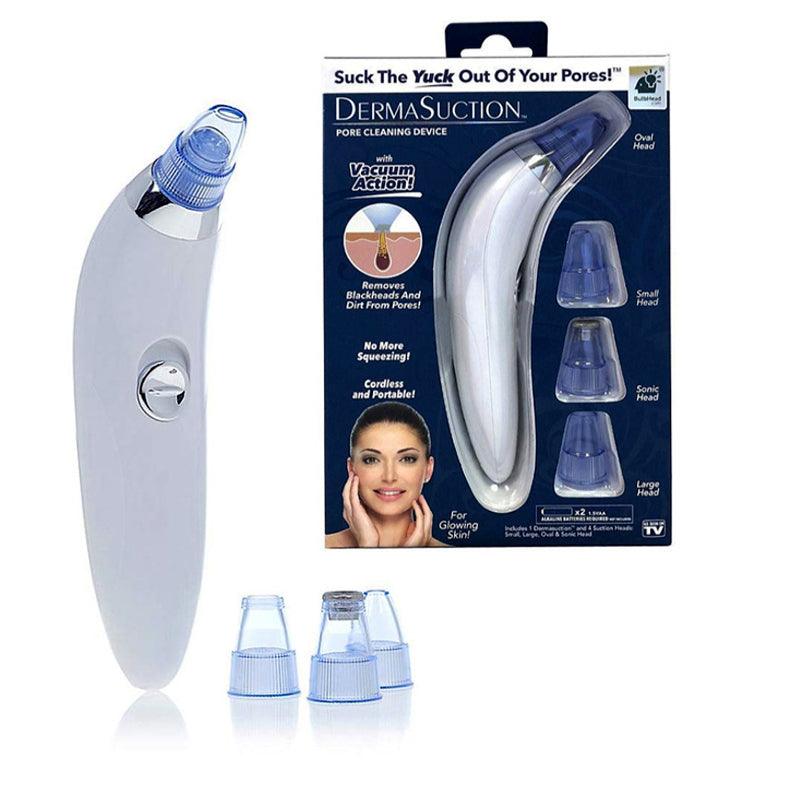 DermaSuction Vacuum Pore Cleaning Device With 4 Interchangeable Suction Heads