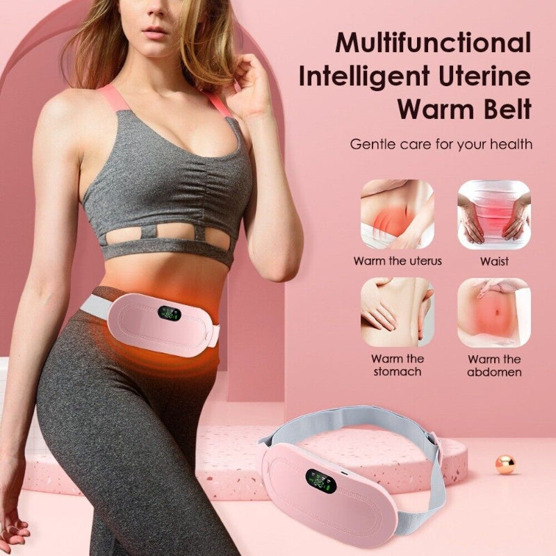 Smart Menstrual Heating Pad With Digital Display Vibrating Relief And Warm Palace Belt For Waist Pain And Cramps